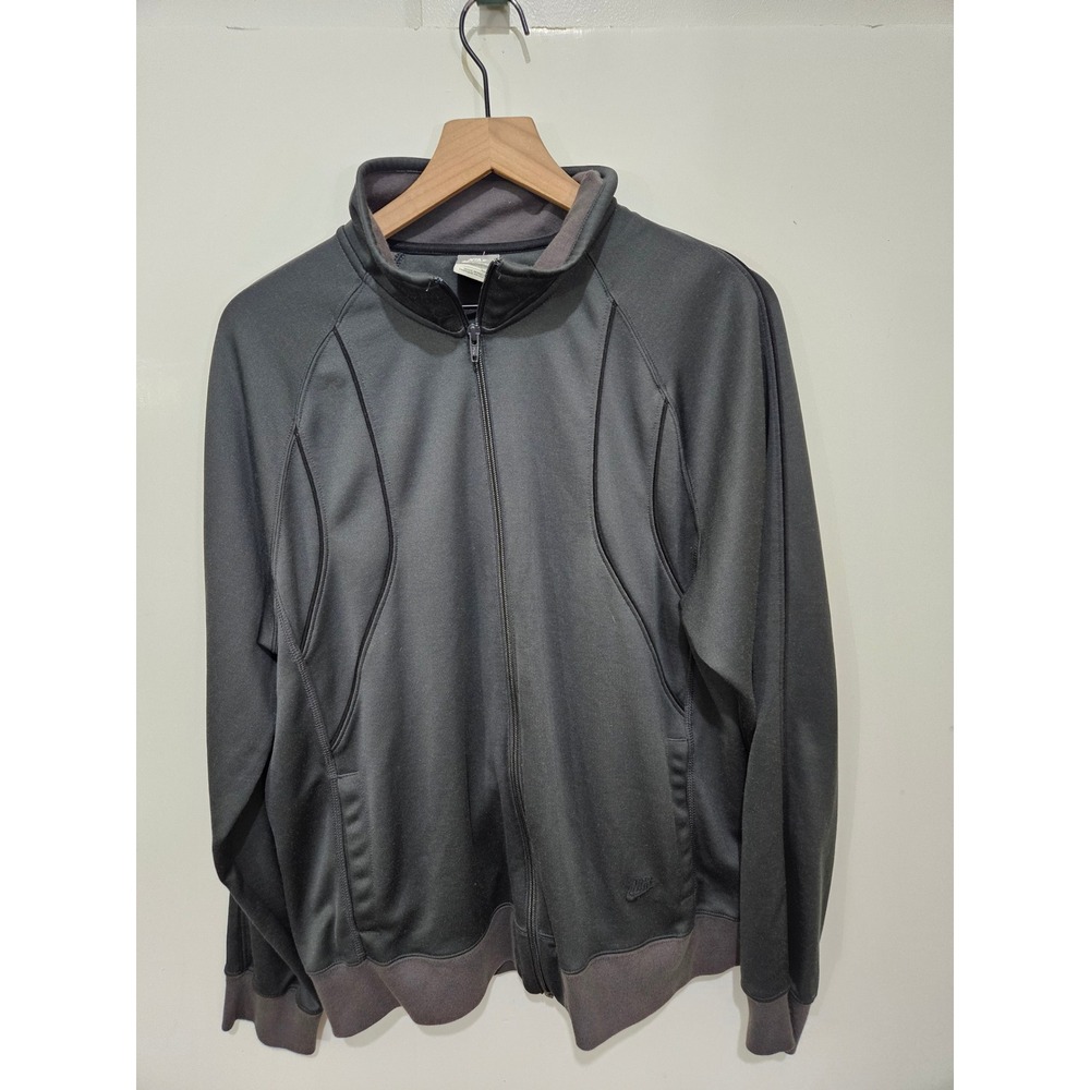 Nike Sportswear Mens Track Jacket Gray Full Zip Athletic Sweatshirt L Y2K Vintag